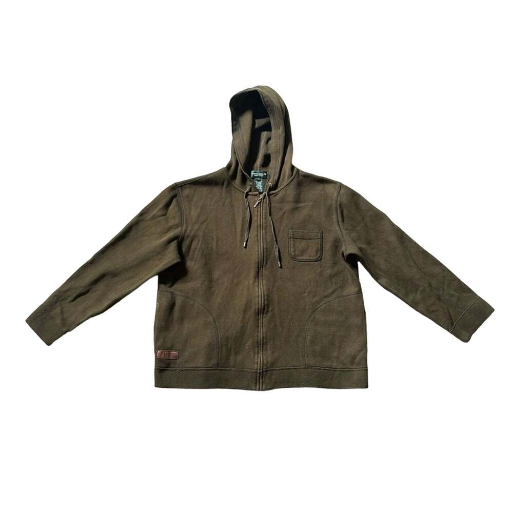 Vintage Ralph Lauren jeans co. Army green zip up hoodie sz L grunge 90s